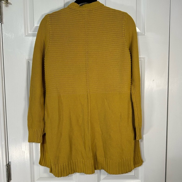 Marled by Reunited clothing size small mustard yellow open front cardigan - Picture 6 of 6